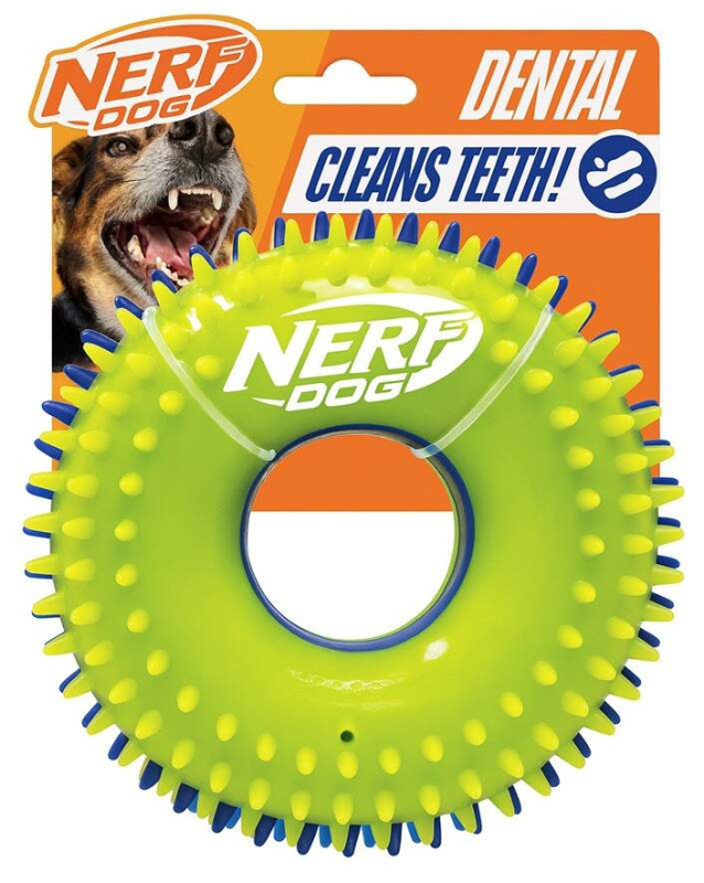 NERF DOG Hračka pro psy pískací kruh se spiky 15 cm