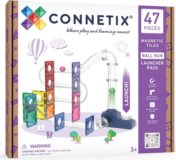 Connetix - Kuličková dráha s odpalovačem - 47 ks Connetix