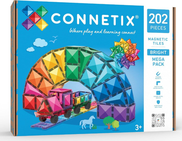 Connetix - Magnetická stavebnice Bright Mega Pack - 202 ks Connetix