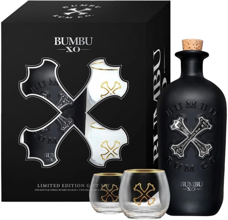 Bumbu Rum Bumbu XO 0,7l 40% se 2 skleničkami + Dárkové balení