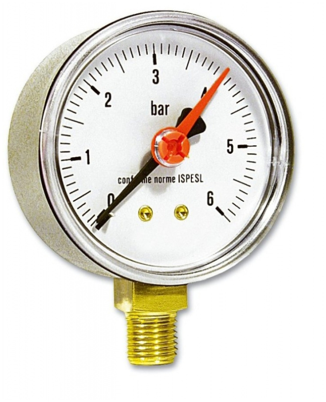 Manometr spodní 63 mm 1/4" 0–6 bar