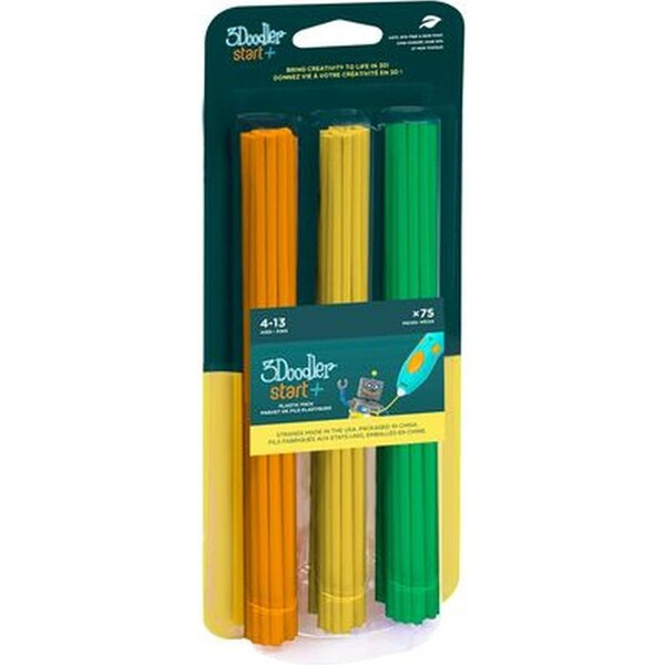 Náplň 75 ks do 3D pera 3Doodler Start+ oranžová, žlutá, zelená