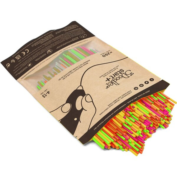 3Doodler náplň ECO-PCL pro 3D pero Start+ 250ks - neon: červená, oranžová, zelená, růžová, žlutá