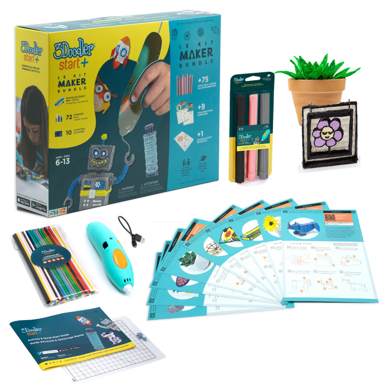 3Doodler 3D Pero Start+ Bundle + 147 náplní, 12 šablon, 9 karet aktivit, podložka
