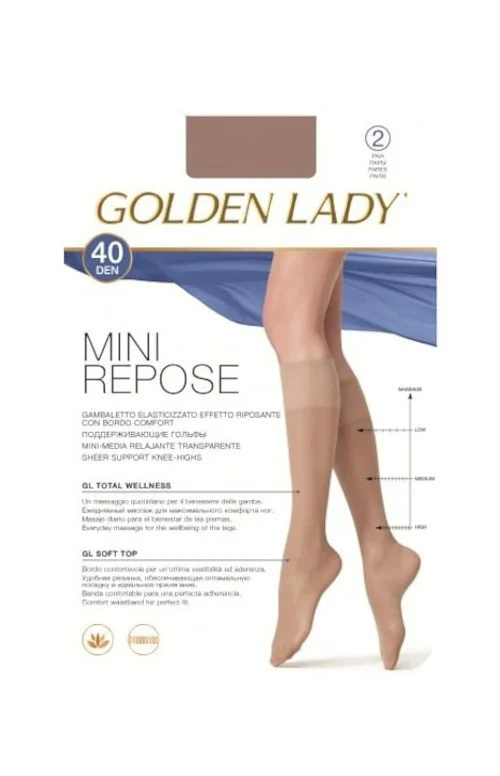 Dámské podkolenky Golden Lady Mini Repose| 40 den A'2 meloun/odd.béžová 1/2-S/M
