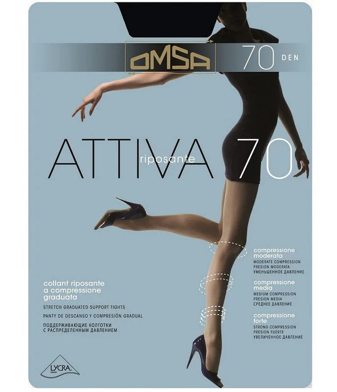 Dámské punčochové kalhoty Omsa Attiva 70 den 2-5 nero/černá 2-S