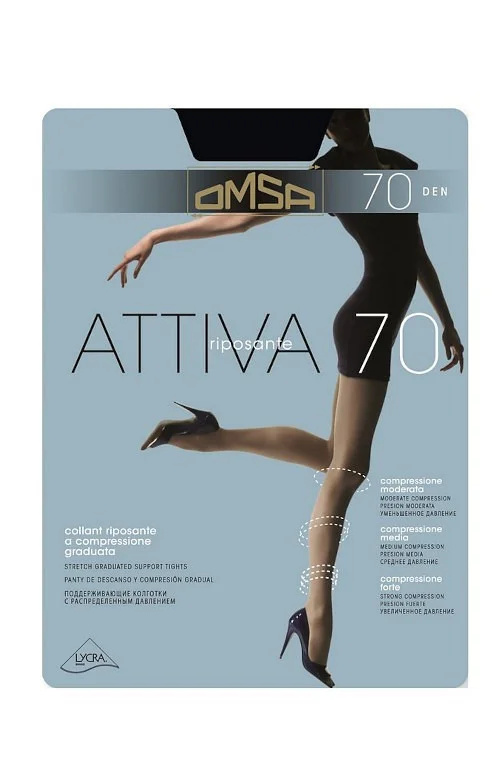 Dámské punčochové kalhoty Omsa Attiva 70 den 2-5 nero/černá 3-M