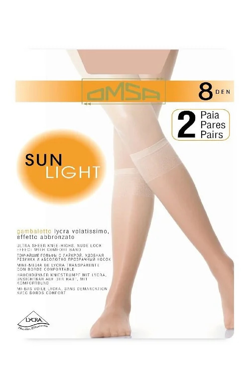 Dámské podkolenky Omsa| Sun Light 8 den A`2 béžová přírodní/odd.béžová univerzální