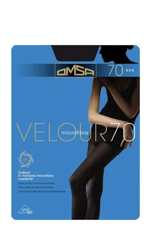 Dámské punčochové kalhoty Omsa Velour 70 den 5-XL nero/černá 5-XL