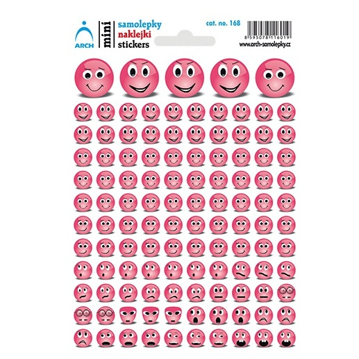 Samolepky 11,5x17cm - Smajlíci červení