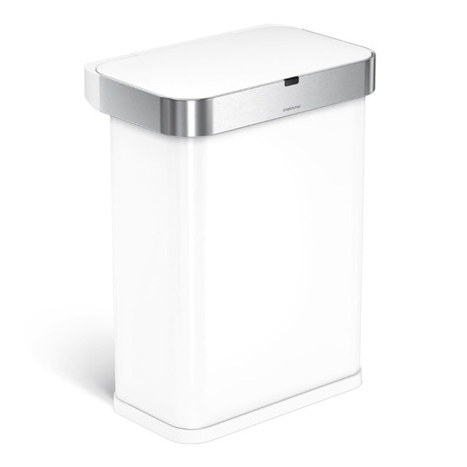 Simplehuman bezdotykový odpadkový koš SENSOR hlasové ovládání 58 L černá ocel ST2048