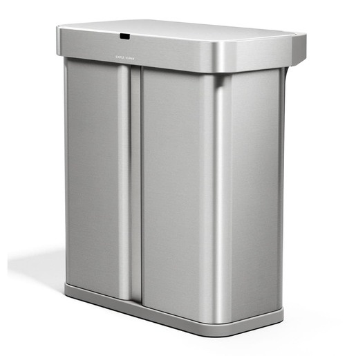 Simplehuman bezdotykový odpadkový koš DUAL SENSOR 58 L (34/24) hlasové ovládání nerez ST2050