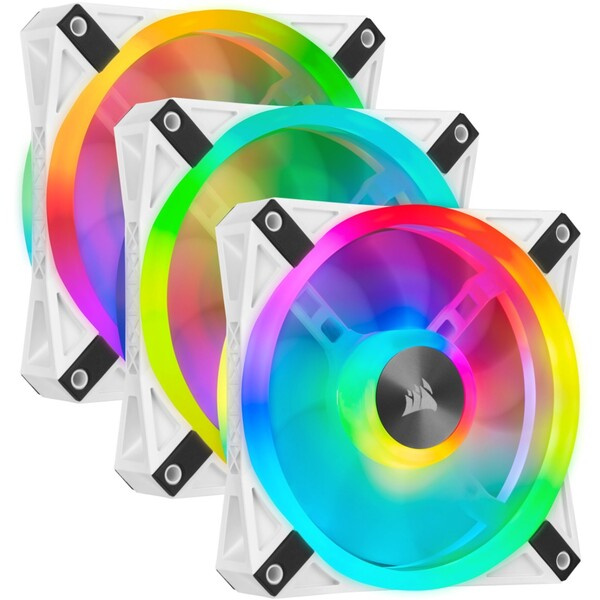 Corsair iCUE QL120 RGB PWM Triple Fan Kit with Lighting Node CORE CO-9050104-WW Bílá
