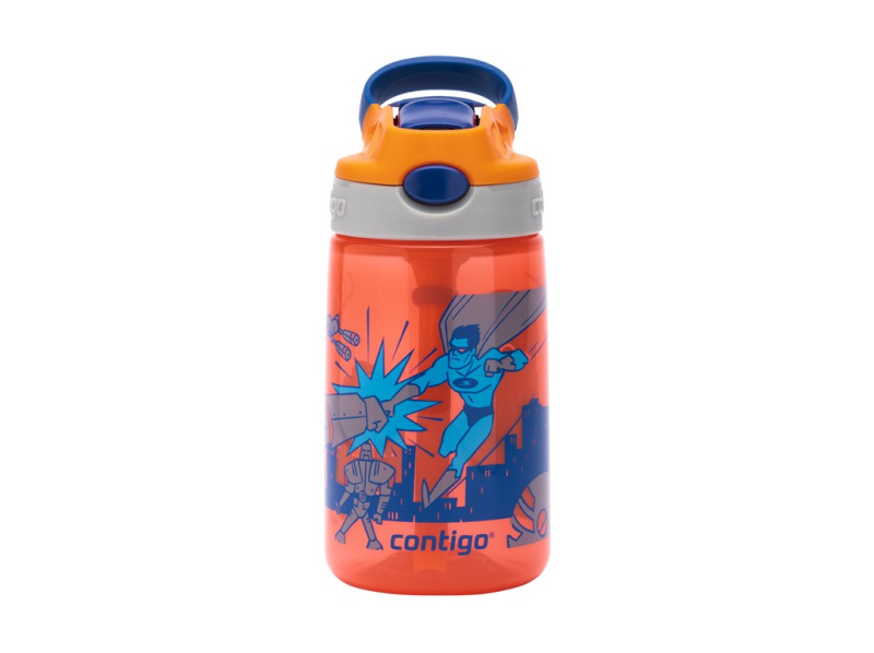 Dětská hydratační lahev Contigo James 420 ml - oranžová s hrdiny