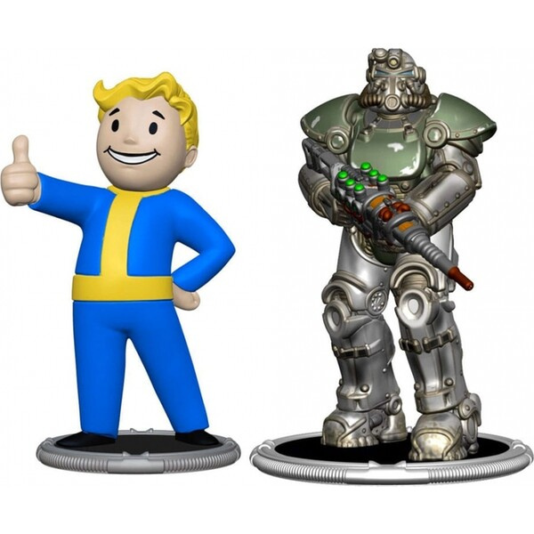 Set dvou figurek Syndicate Collectibles Fallout -  T-51 & Vault Boy (Classic) 7 cm (Set F) Vícebarevná