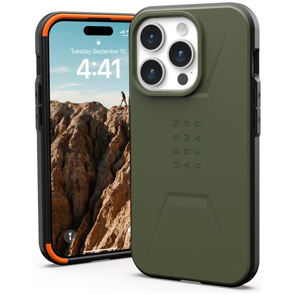 UAG Civilian MagSafe, olive drab - iPhone 15 Pro (114275117272) Olivově zelená