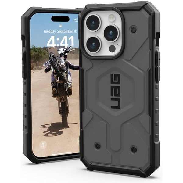 UAG Pathfinder MagSafe, silver - iPhone 15 Pro (114281113333) Stříbrná