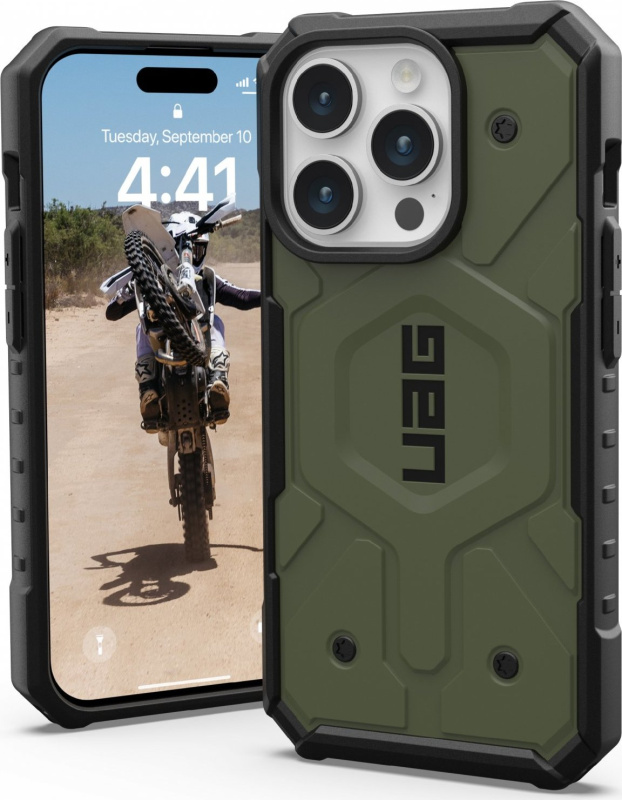 UAG Pathfinder MagSafe, olive drab - iPhone 15 Pro (114281117272) Olivově zelená