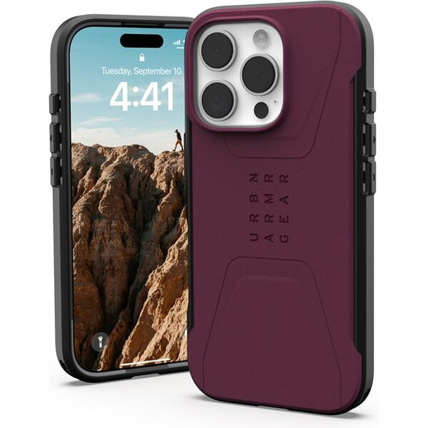 UAG Civilian Magsafe kryt iPhone 16 Pro vínový
