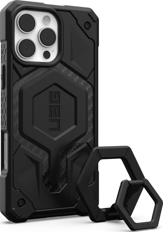 UAG Monarch Pro Magsafe Carbon Fiber kryt iPhone 16 Pro Max Black Stand