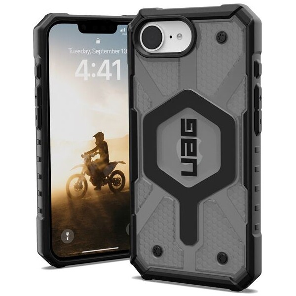 UAG Pathfinder Clear Magsafe kryt iPhone 16e šedý