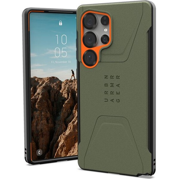 UAG Civilian Pro kryt Samsung Galaxy S25 Ultra olivový/oranžový