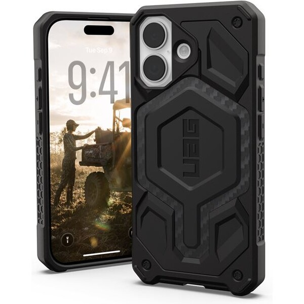 UAG Monarch Pro MagSafe Carbon Fiber kryt iPhone 17 černý