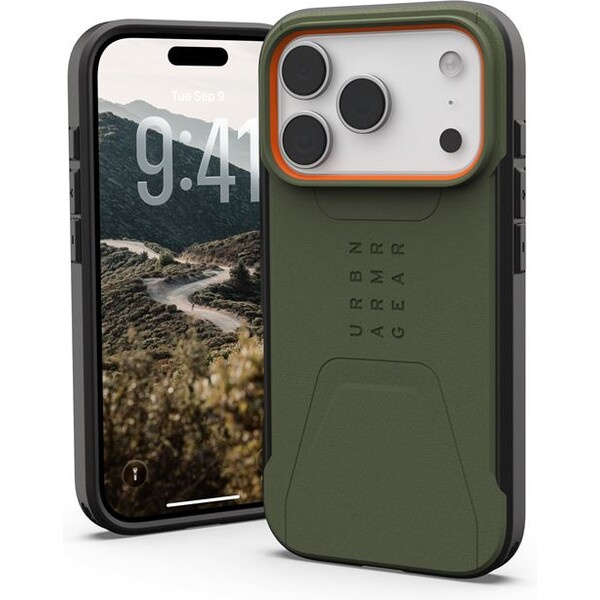 Kryt pro iPhone 17 Pro UAG Civilian Magsafe - olivově oranžový