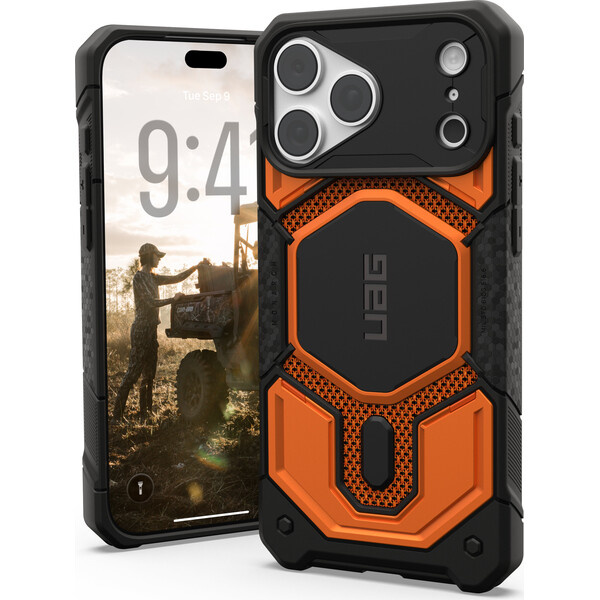 UAG Monarch Pro MagSafe Kevlar kryt iPhone 18 Pro Max/17 Pro Max oranžový