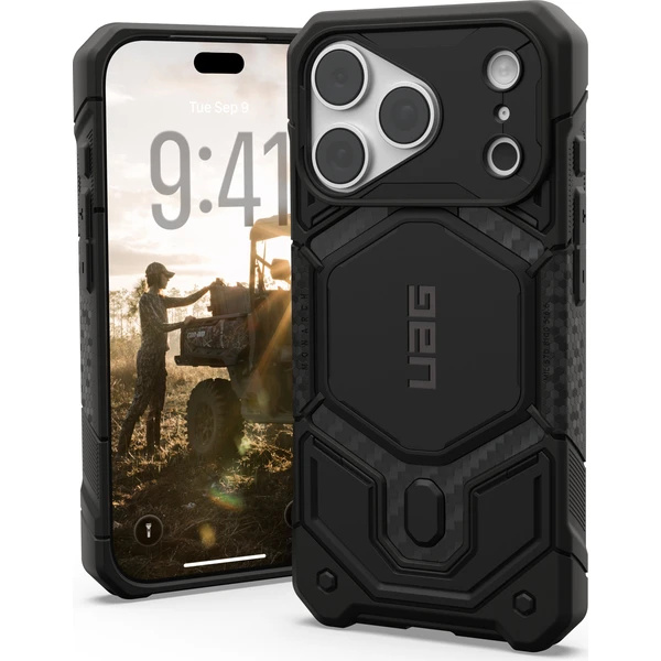UAG Monarch Pro MagSafe Carbon Fiber kryt iPhone 18 Pro/17 Pro černý