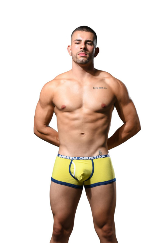 Pánské boxerky Andrew Christian žluté ALMOST NAKED (93425-CTYEL) S, trenky / trenýrky