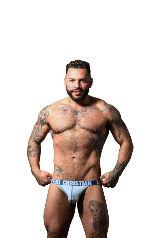 Pánské jocksy Andrew Christian modré ALMOST NAKED (93595-PWBL) S