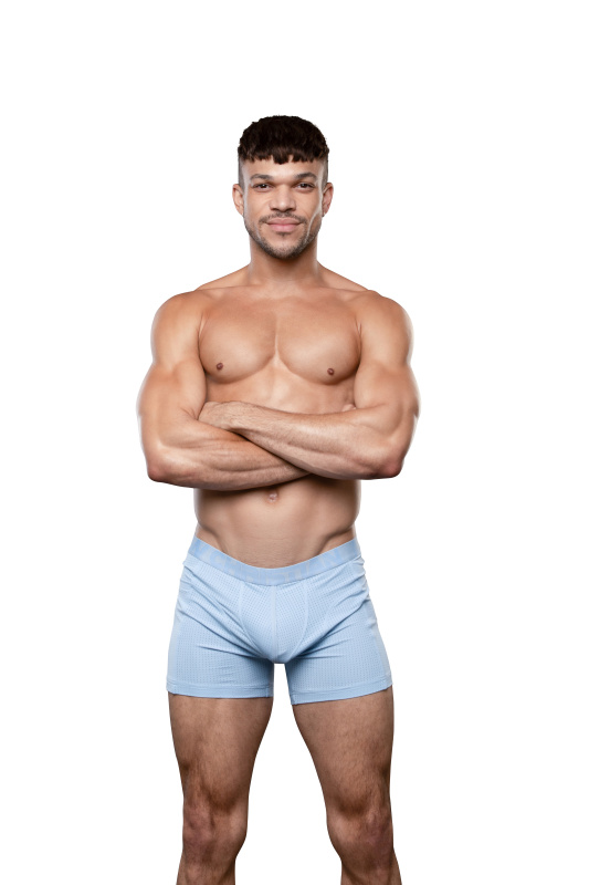 Pánské boxerky Andrew Christian modré MESH GYM (93636-PWBL) XL, trenky / trenýrky