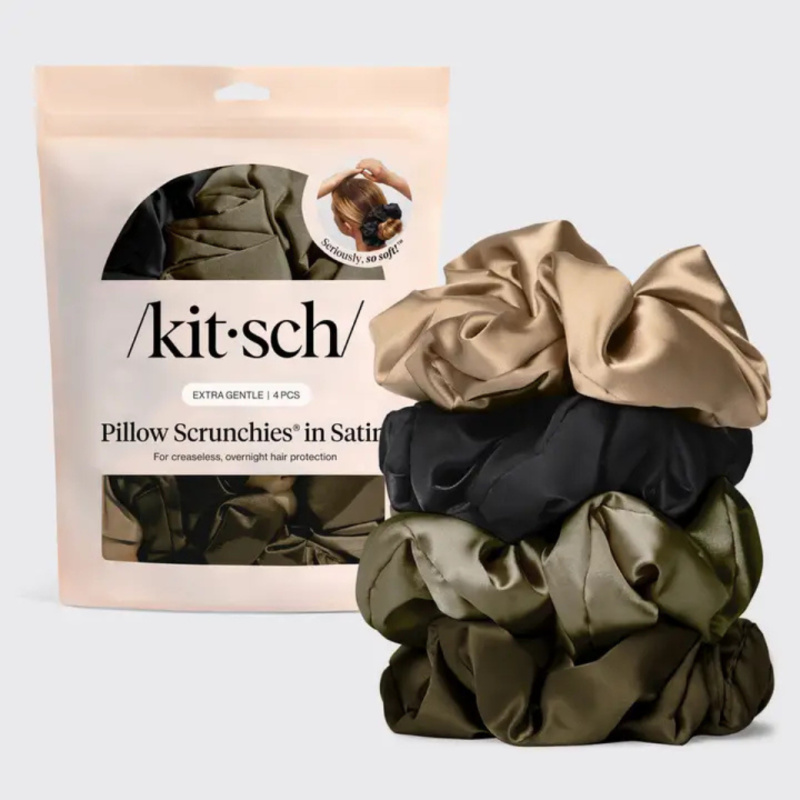 KITSCH Saténové gumičky - Black