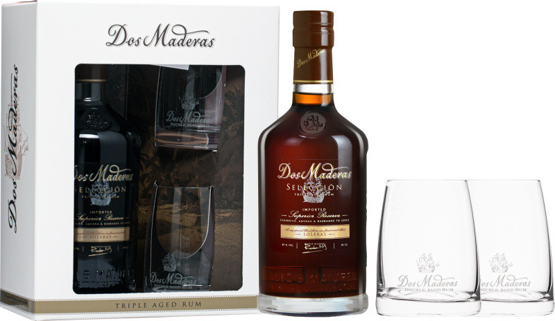 Dos Maderas Selección + 2 sklenice 42% 0,7l (darčekové balenie 2 poháre)