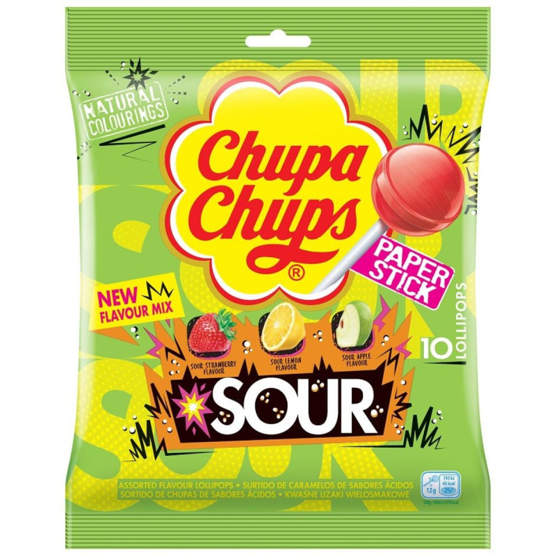 Chupa Chups Sour lízátka extra kyselé (10 kusů)