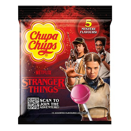 Chupa Chups Směs Stranger Things lízátek s různými příchutěmi