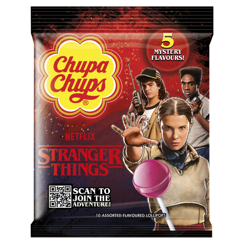 Chupa Chups Směs Stranger Things lízátek s různými příchutěmi