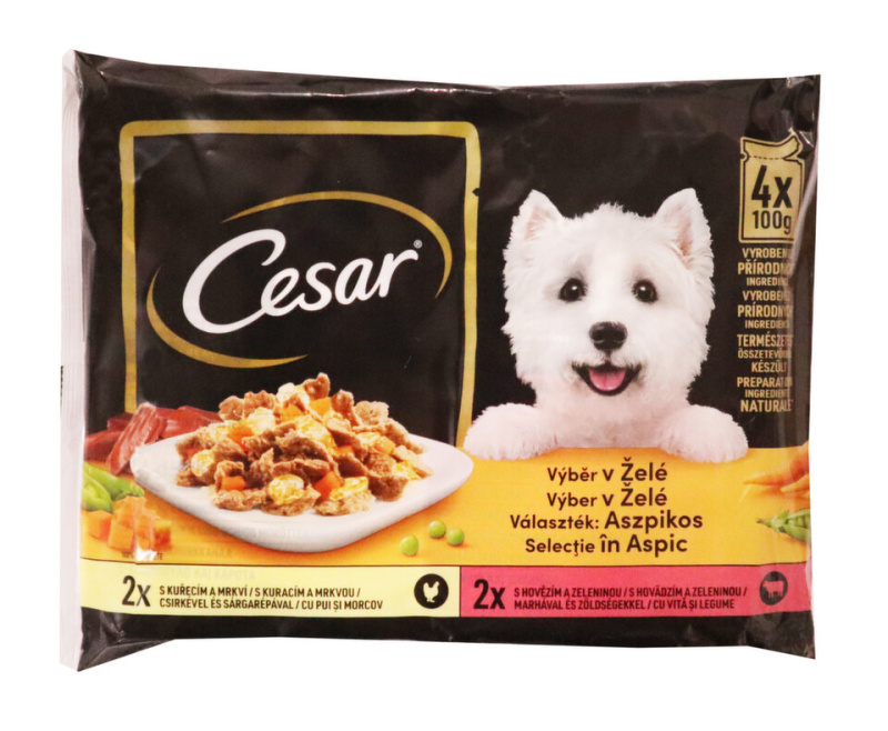Cesar Selection kapsička v želé 4x100g