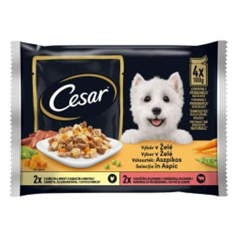 Cesar Selection kapsička v želé 4x100g