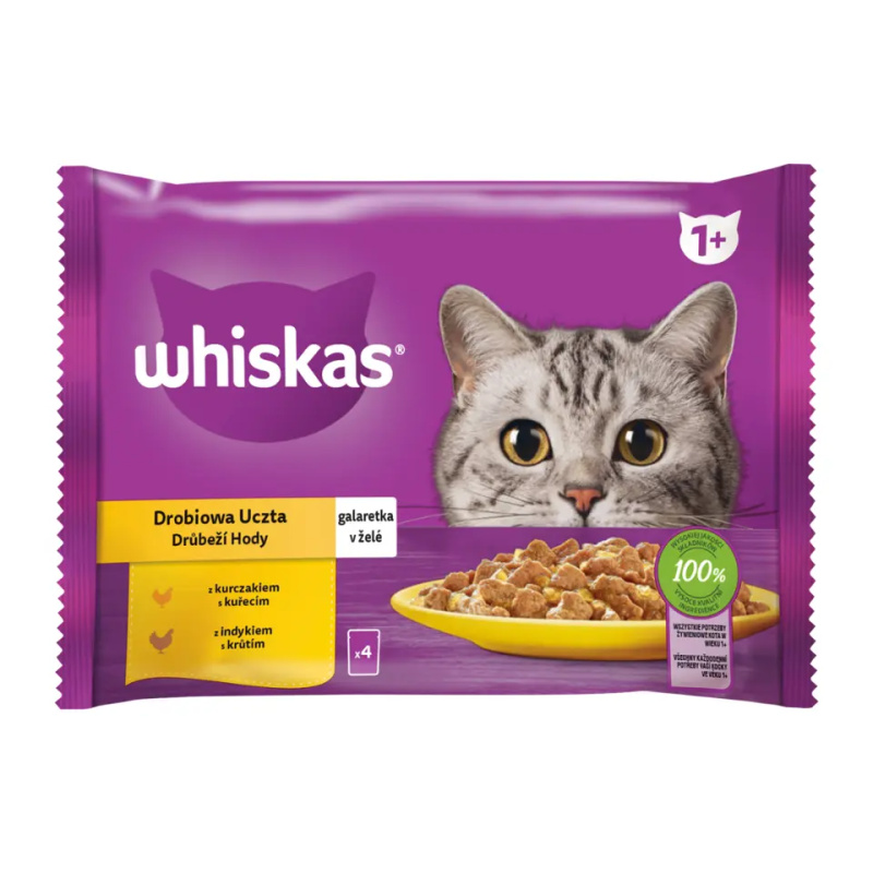 Whiskas kapsička mp drůbeží výběr v želé @4x85g