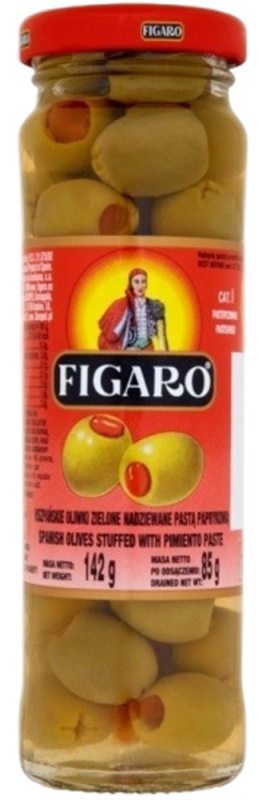 ESSA Figaro Zelené olivy s paprikovou pastou 142g