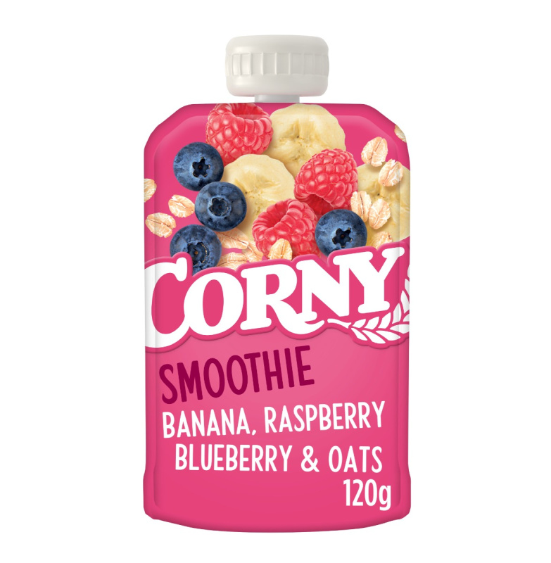 Corny Smoothie banán, malina, borůvka, ovesné vločky