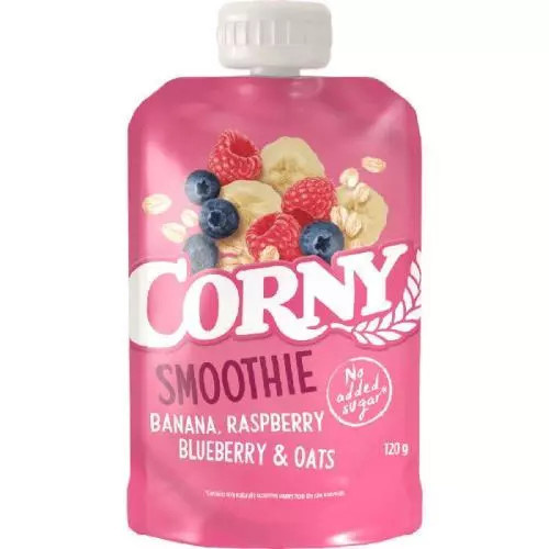 Corny Smoothie banán, malina, borůvka, ovesné vločky