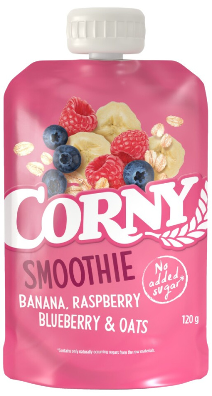 Corny Smoothie banán, malina, borůvka, ovesné vločky