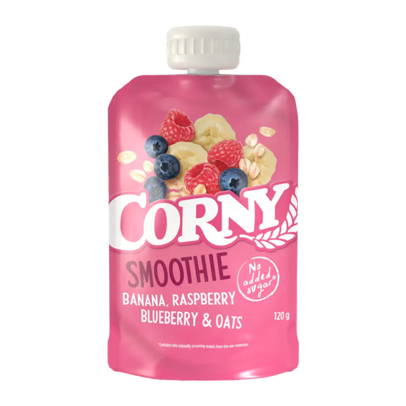 Corny Smoothie banán, malina, borůvka, ovesné vločky