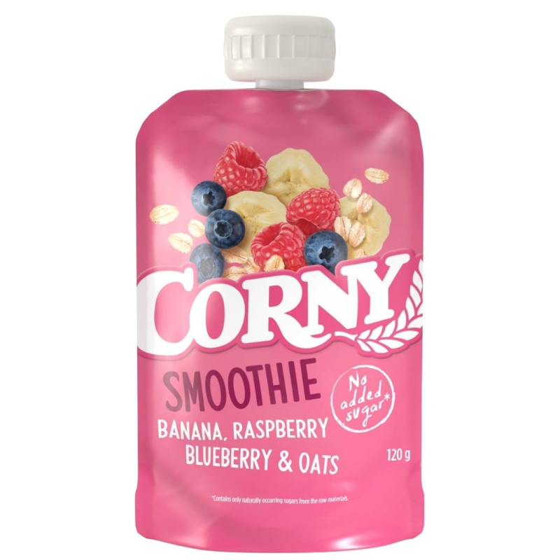 Corny Smoothie banán, malina, borůvka, ovesné vločky