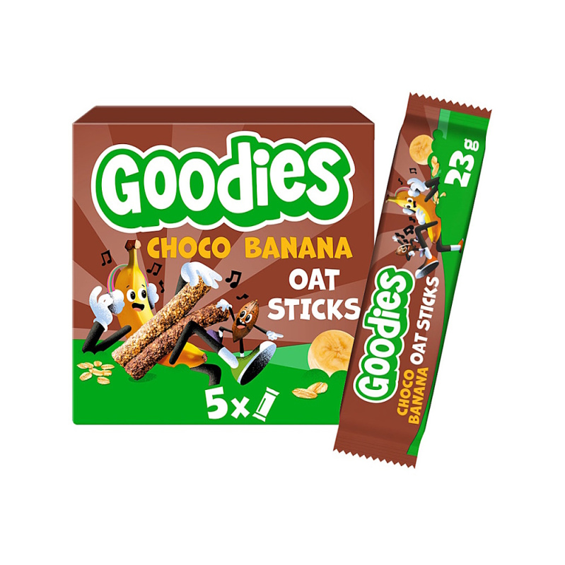 Goodies Ovesné tyčinky kakao a banán (5×23 g)