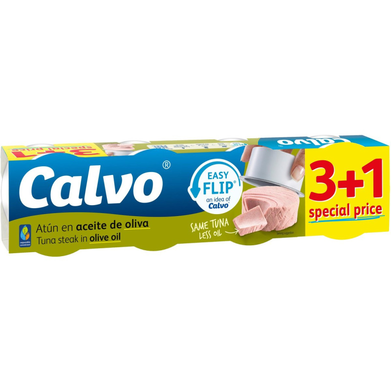 Calvo Tuňák v olivovém oleji 3+1