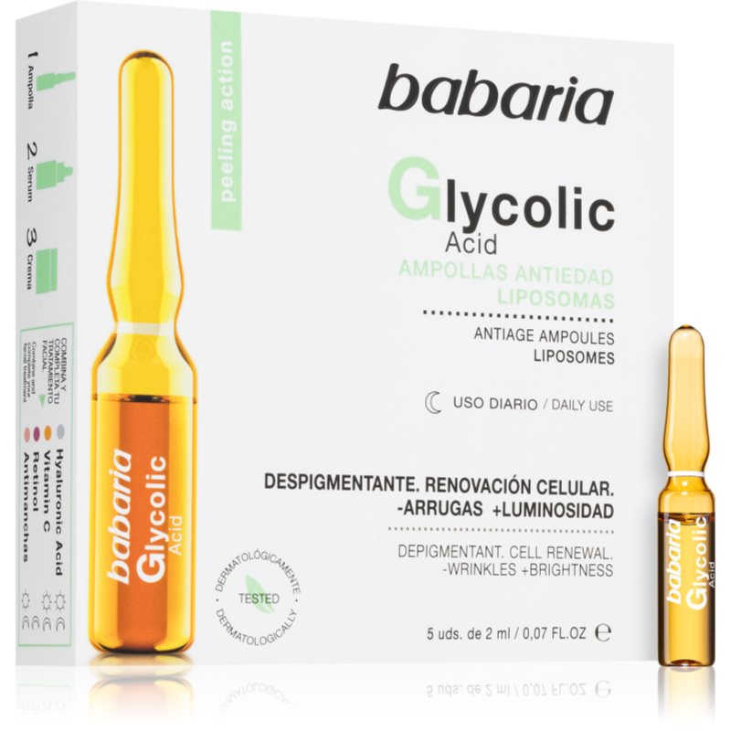 Babaria Glycolic Acid protivráskové rozjasňující sérum v ampulích 5x2 ml